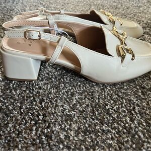 Target Cream and Gold Flats with Classic Design
